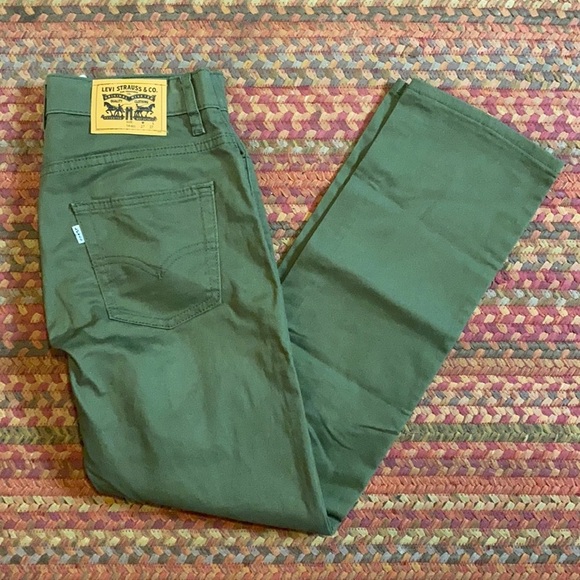 NEW ARMY GREEN WHITE TAB LEVIS 511 SLIM JEANS - Picture 2 of 6